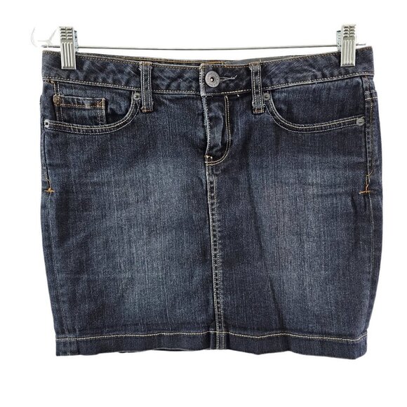Converse One Star Women’s Blue Dark Wash Denim Jeans Mini Skirt Size 4 - Picture 4 of 15